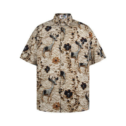 Chemise à manches courtes en daim