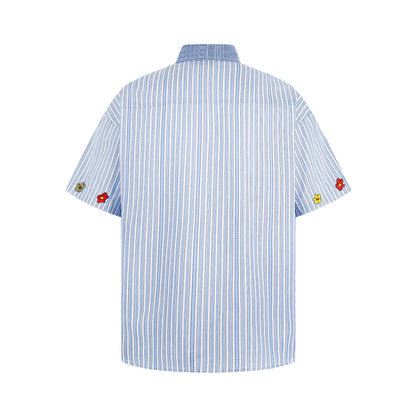 Rabbit Embroidered Short Sleeve Shirt