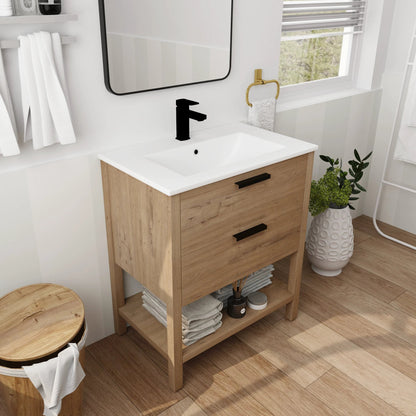 30 Inch Bathroom Vanity Plywood With 2 Drawers-BVB01030IMO-BL9075B by eprolo
