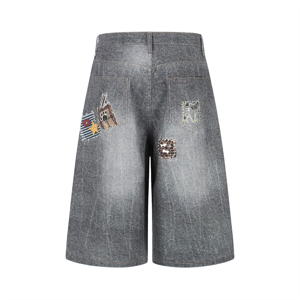 3D digital printing to make used denim five quarter pants