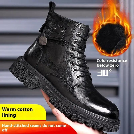 AdTec Oxford Craft premium lightweight durable work ankle boots in black leather with a rugged lug sole.