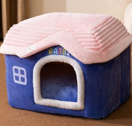 Casa de perro plegable Cama para mascotas Gato de invierno Villa para perros Cama para dormir extraíble Nido Cálido Cueva cerrada Sofá Suministros para mascotas