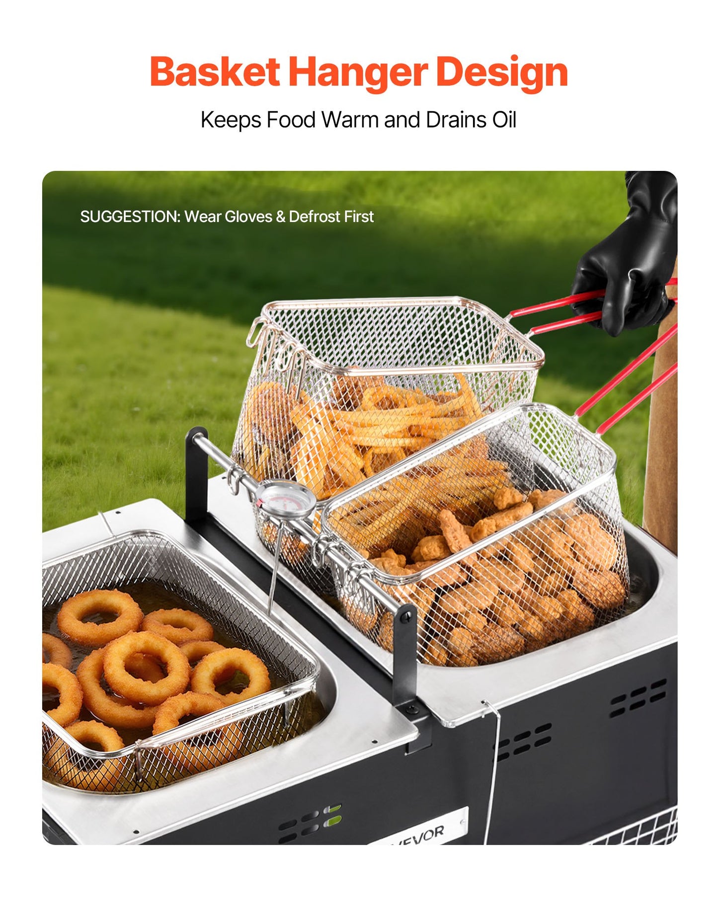 16QTx2 Outdoor Propane Deep Fryer Commercial Free Standing Cooker