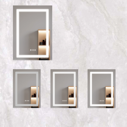 26x20 inch(Left Door) bathroom medicine cabinet with LED mirror 3000K~6000K single door lighting bathroom cabinet with touch switch adjusta by eprolo