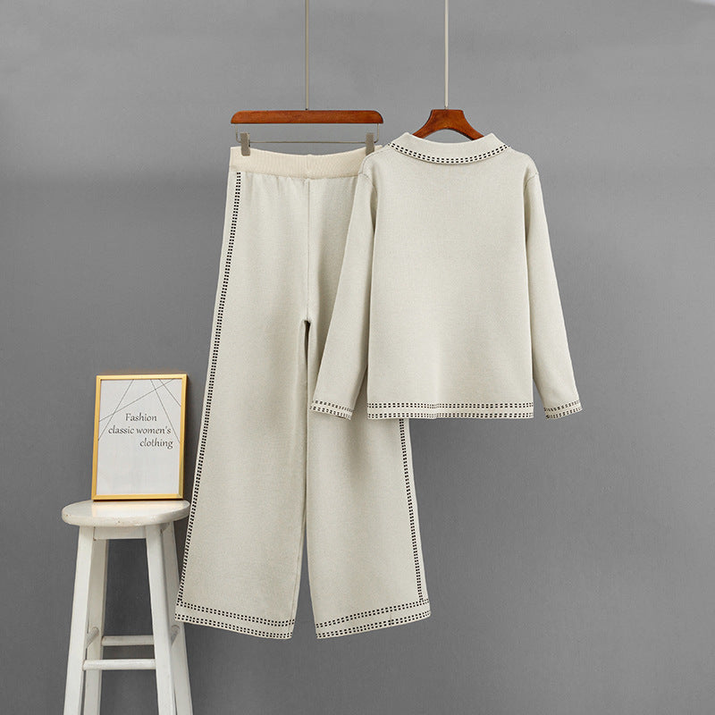 Ensemble veste et pantalon amples à col POLO