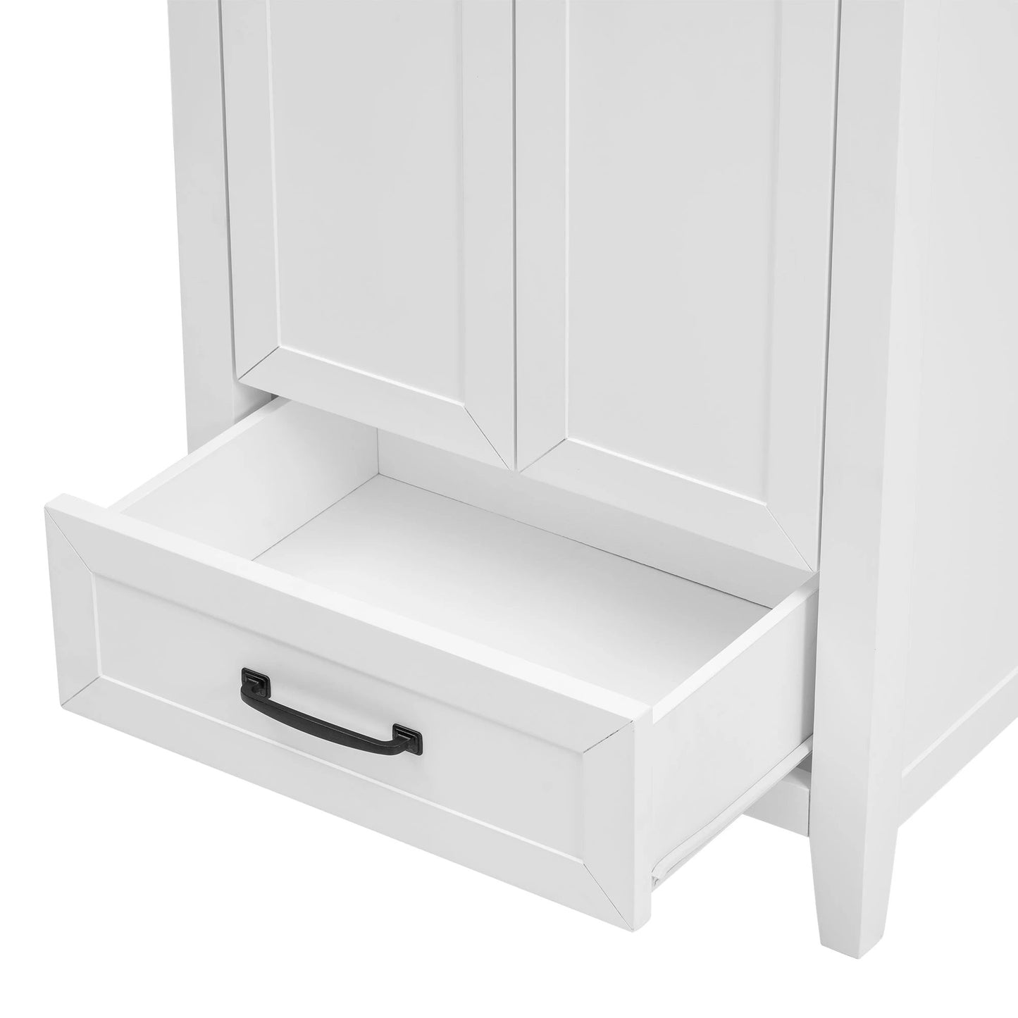24" Bathroom Vanity with Sink, Bathroom Vanity Cabinet with One Drawer and Doors, Solid Wood and MDF, White by eprolo