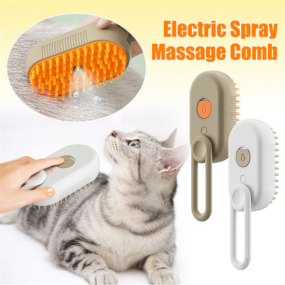 Cepillo de vapor para gatos Cepillo de vapor para perros 3 en 1 Cepillos eléctricos en spray para pelo de gato para masaje Peine de aseo para mascotas Peines de eliminación de pelo Productos para mascotas