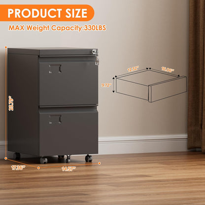 2 Drawer Mobile File Cabinet