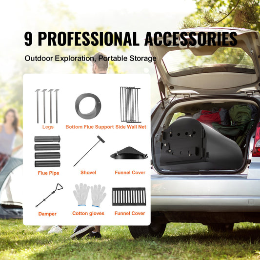 Poêle à bois, 118 pouces, Poêle de tente de camping en acier allié