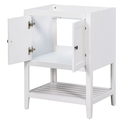 24" Bathroom Vanity Base Only, Soild Wood Frame, Bathroom Storage Cabinet by eprolo