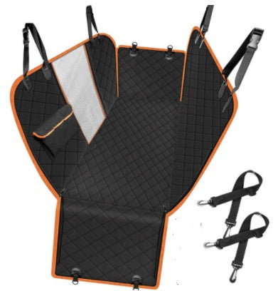 Funda de asiento de coche para perro, transportín para mascotas con malla visible, protector de seguridad tipo hamaca para asiento trasero con cremallera y bolsillo para viajes