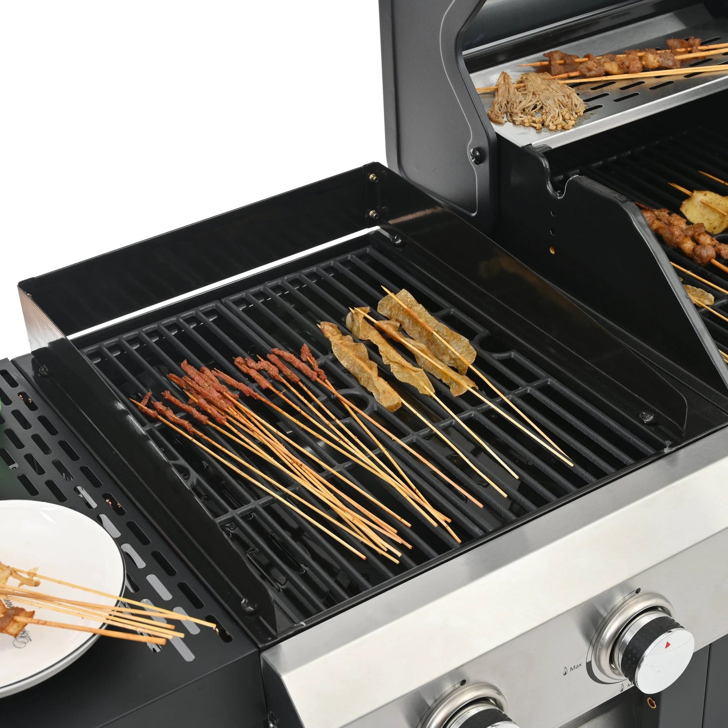2+2 multifunctional gas barbecue grill and covered grill combination for outdoor cooking - barbecue, barbecue, pizza. by eprolo