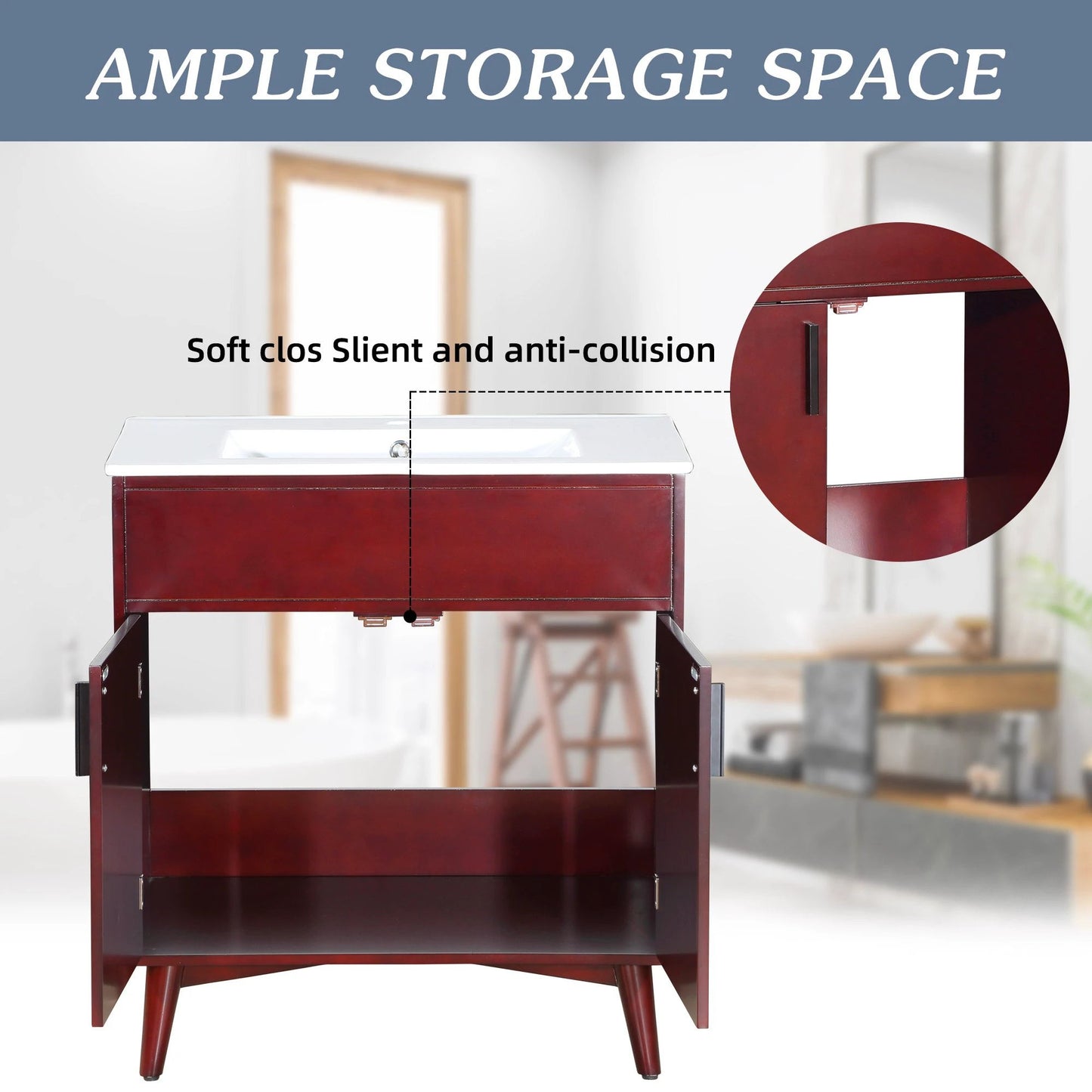 Bathroom vanity Set with Sink, Combo Cabinet, Bathroom Storage Cabinet by eprolo