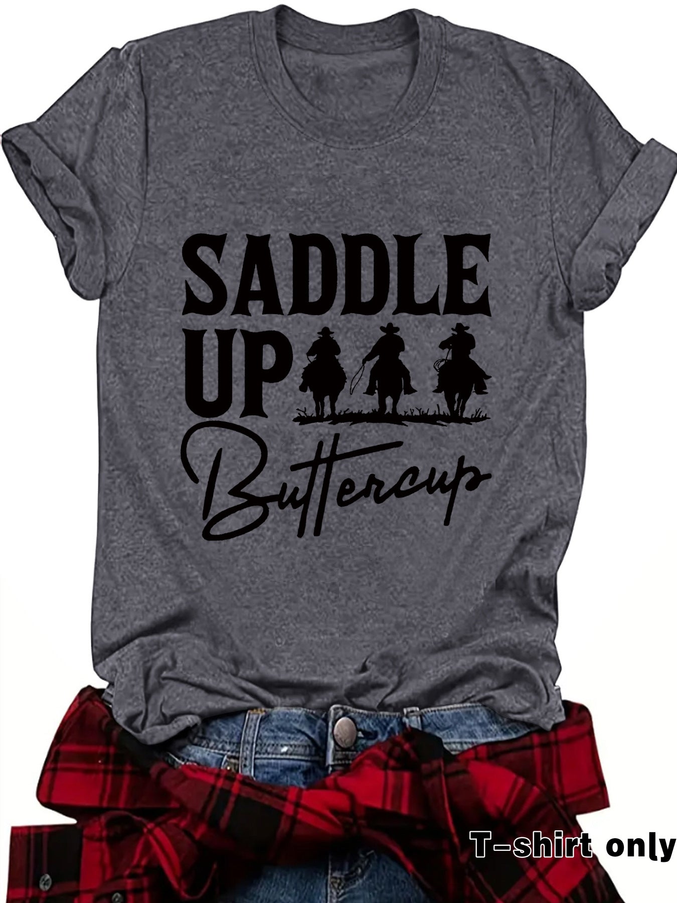 Camisa vaquera de manga corta estilo Western