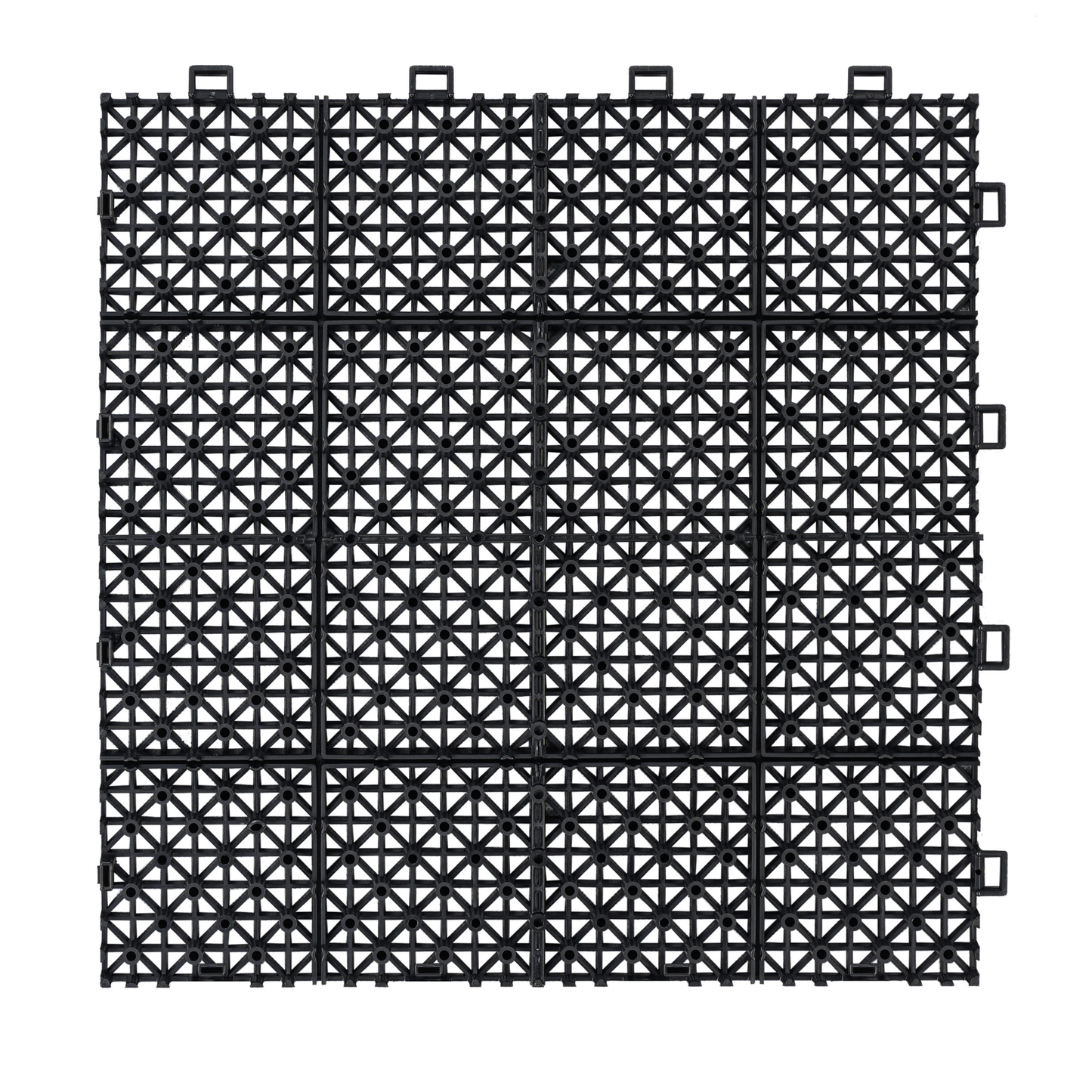 12 x 12 inch black interlocking deck tiles, plastic waterproof, weighing up to 6613 pounds, with a rose pattern pack of 12 by eprolo