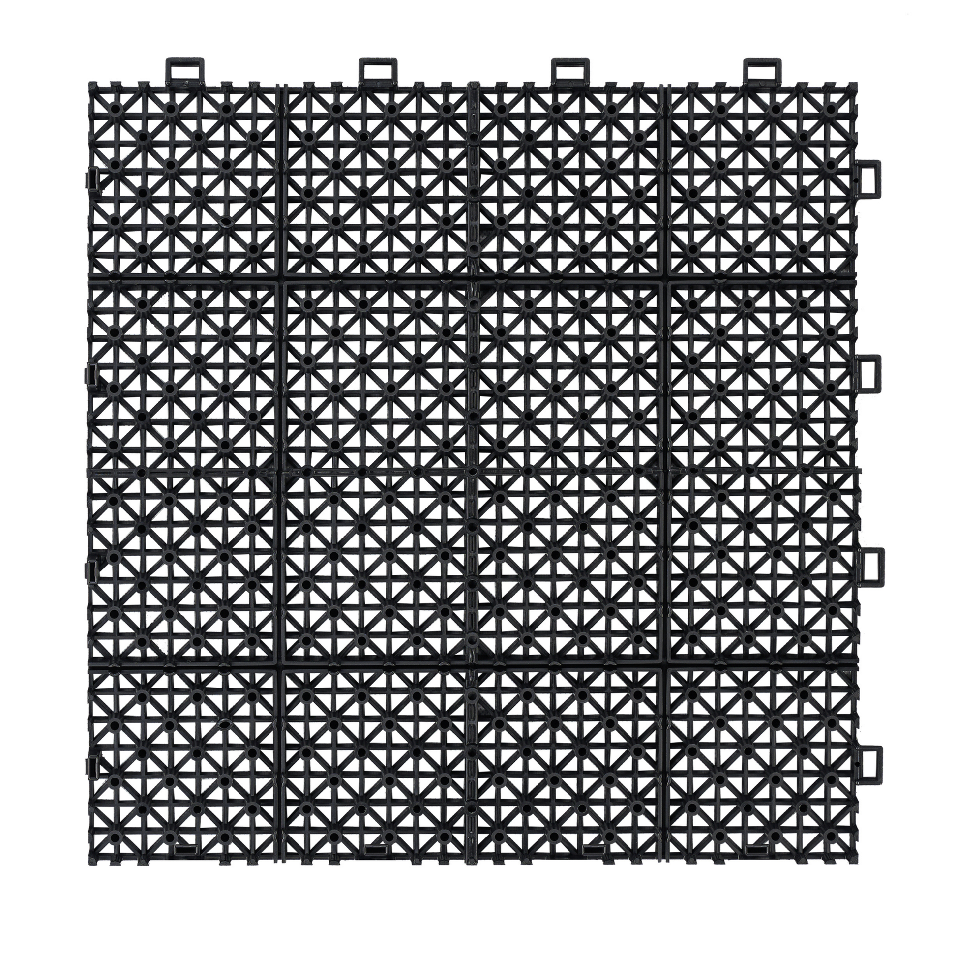 12 x 12 inch black interlocking deck tiles, plastic waterproof, weighing up to 6613 pounds, with a rose pattern pack of 12 by eprolo