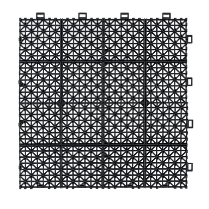 12 x 12 inch black interlocking deck tiles, plastic waterproof, weighing up to 6613 pounds, with a rose pattern pack of 12 by eprolo