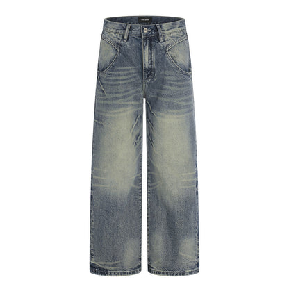 Pantalones vaqueros de pierna recta lavados