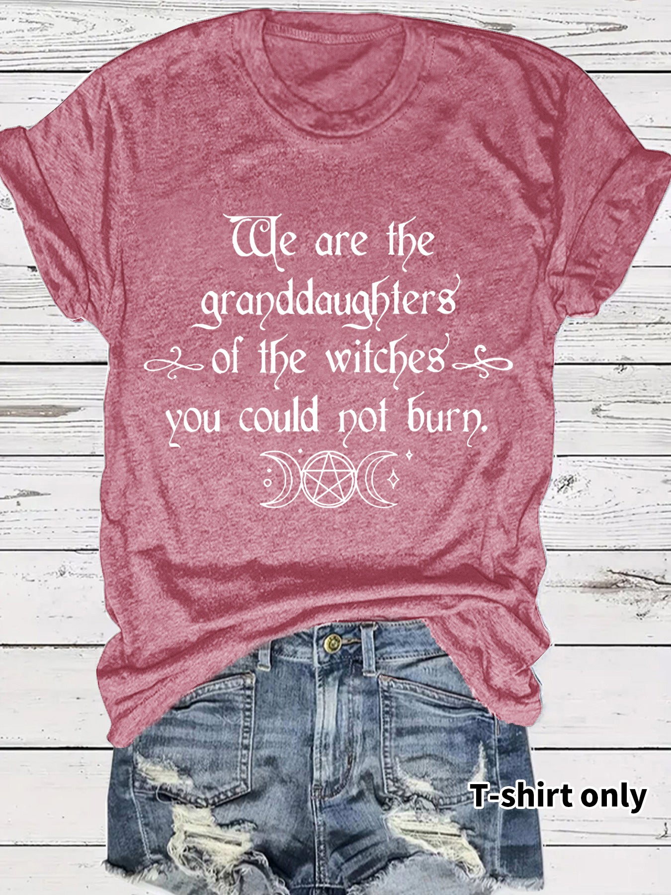 Moon letter printed T-shirt short sleeved loose T-shirt