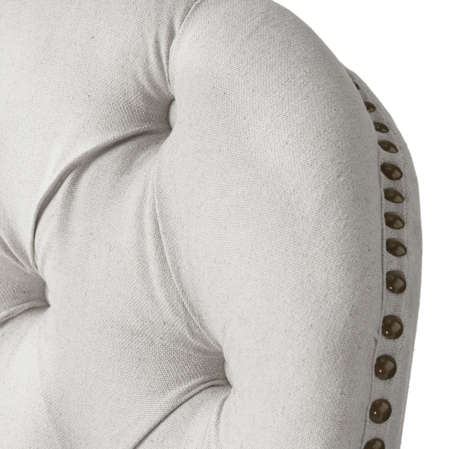 Juego de sillón club y otomana tapizados en tela gris claro modernos