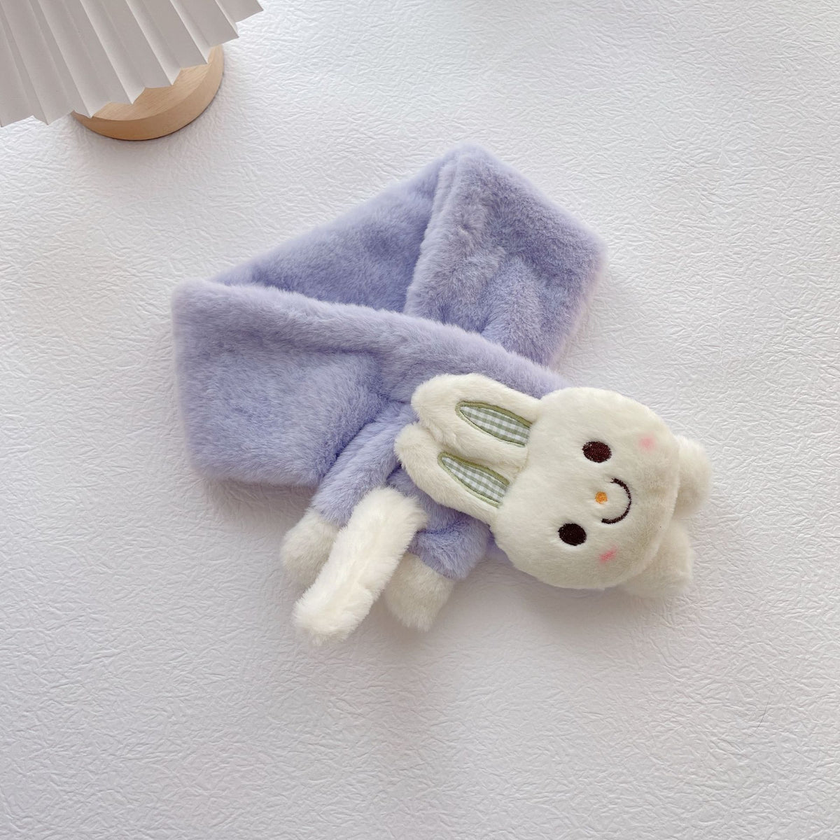 Écharpe croisée lapin en peluche chaude pour enfants