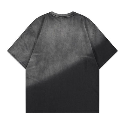 Spray painted short sleeved T-shirt
