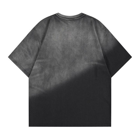 Spray painted short sleeved T-shirt