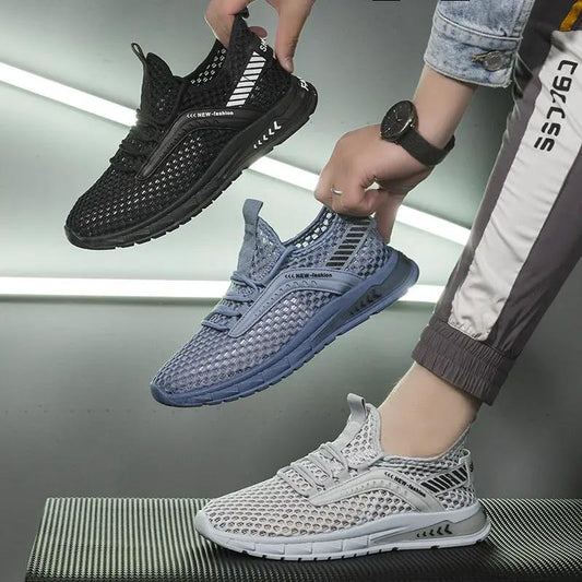 Apexweave Premium Breathable Low Top Casual Trainer Shoes, set of 3 colorways: black, blue, white