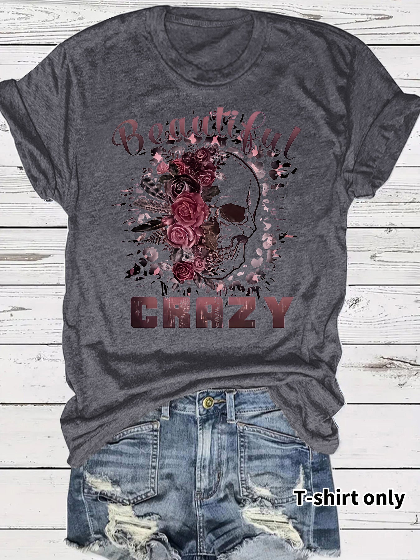 Camiseta con estampado de calavera