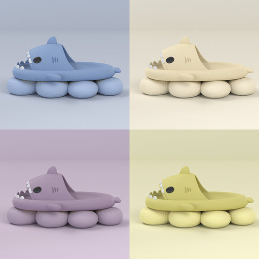 Pantuflas de tiburón de dibujos animados divertidas y bonitas, suaves, para interior y exterior