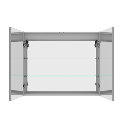 36 x 30 inch Medicine Cabinet with LED Vanity Mirror Anti-Fog Recessed or Surface Mount Waterproof DimmableAluminum 3000K~6000K Lighted Double Door Bathroom Cabinet with Touch Switch by eprolo