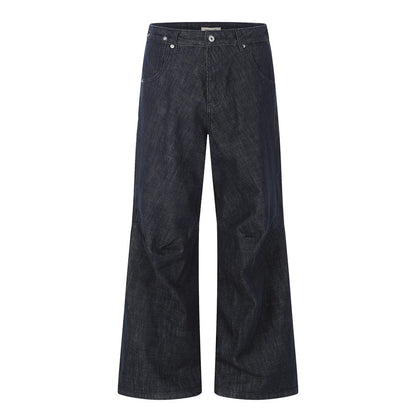 Pantalon patte d'éléphant en jean de couleur unie