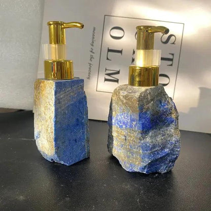 1 PCS Natural Pink Crystal Stone Press Bottle Dispenser 30ml Liquid Dispenser Shower Gel Wash Light Luxury Bathroom Accessory by eprolo