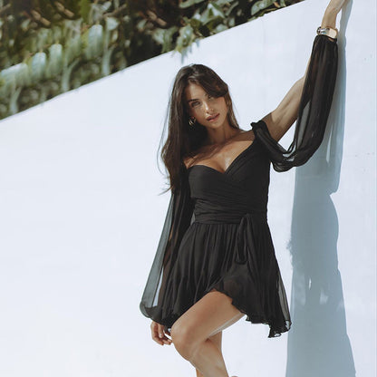 Minivestido entallado de color liso para mujer