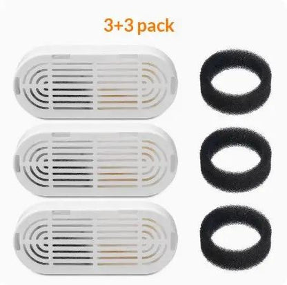 Water Feeder Pet Water Dispenser triple pack with three white vented housings and three black rings