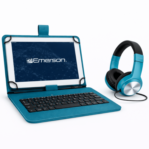 Emerson 9” Quad Core Tablet with Android 14 Turquoise - Refurbished