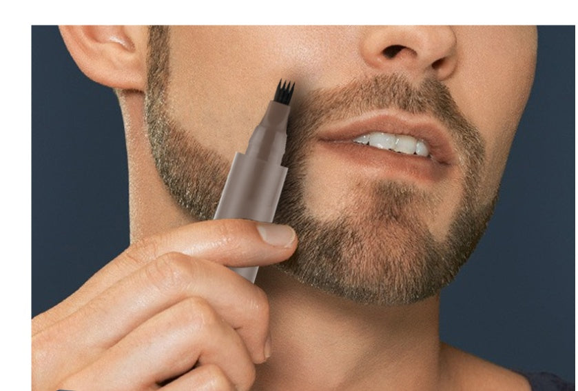 Relleno de Lápiz para Barba, Kit de Lápiz de Relleno para Barba, Lápiz de Peluquero con Cepillo, Cepillo para Barba, Peinado Facial de Salón, Reparación de Bigote Masculino