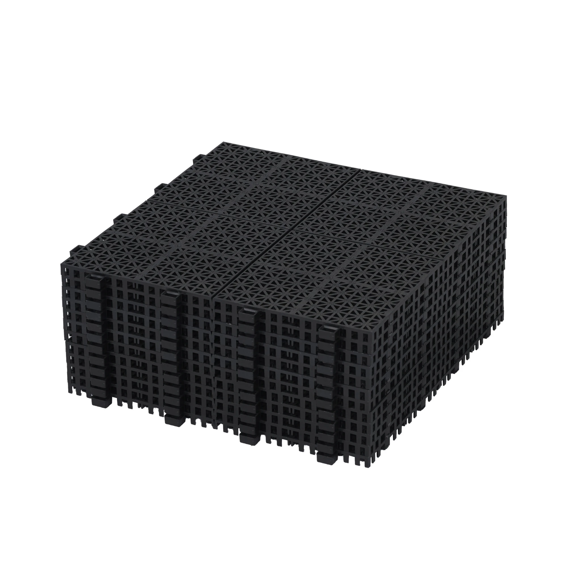 12 x 12 inch black interlocking deck tiles, plastic waterproof, weighing up to 6613 pounds, with a rose pattern pack of 12 by eprolo