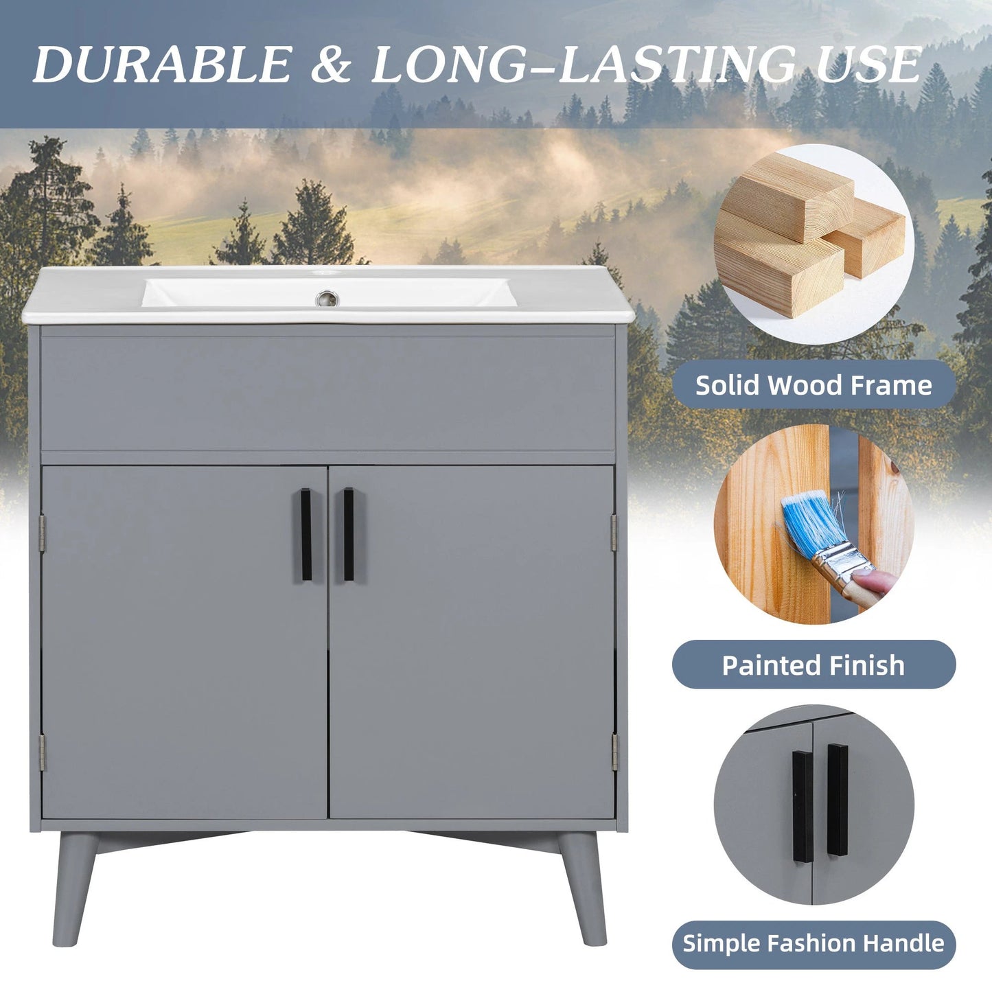 Bathroom vanity Set with Sink, Combo Cabinet, Bathroom Storage Cabinet by eprolo