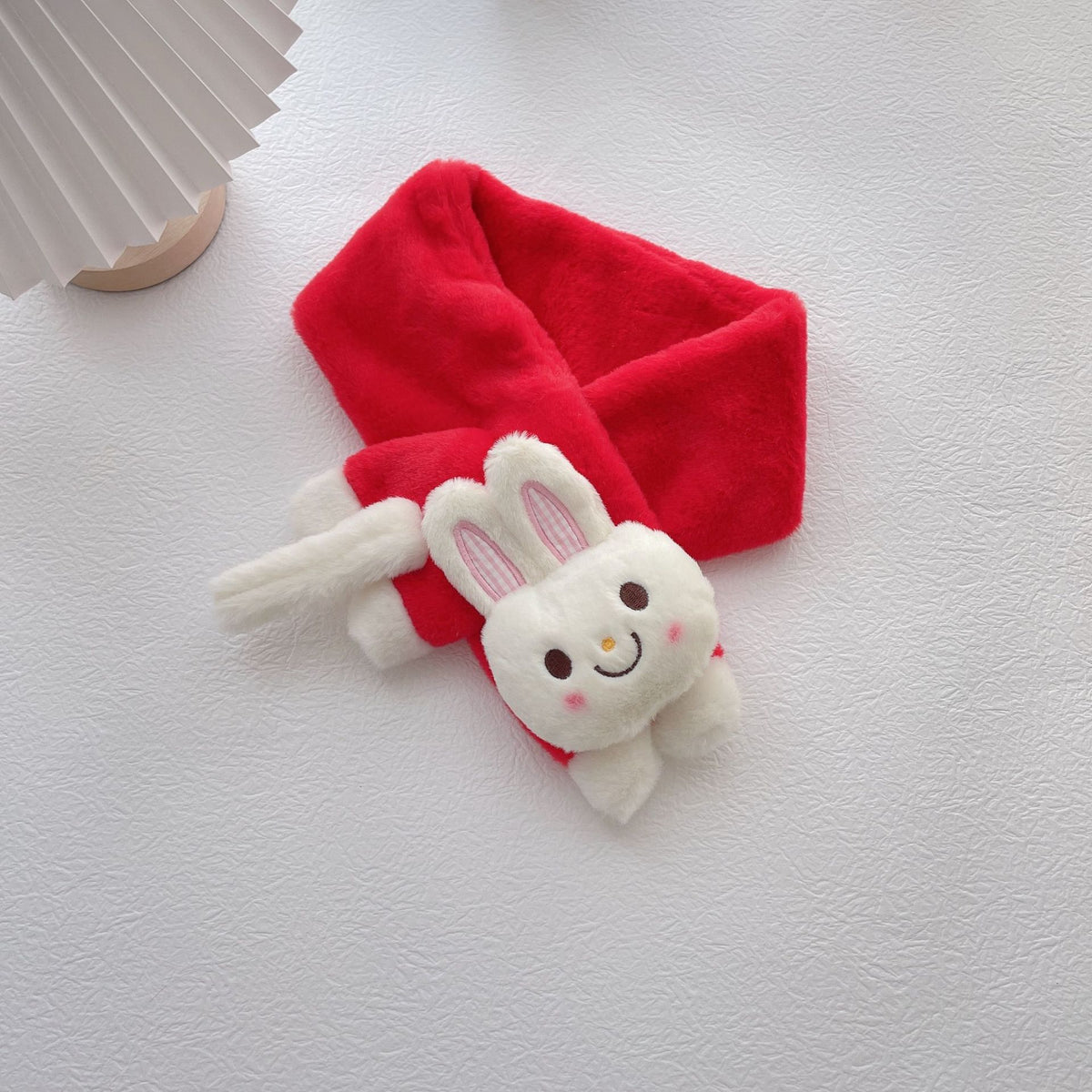 Écharpe croisée lapin en peluche chaude pour enfants