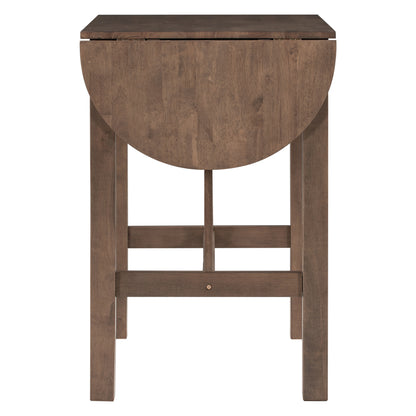 Ensemble de salle à manger 3 pièces en bois à hauteur de comptoir avec rallonge pliable