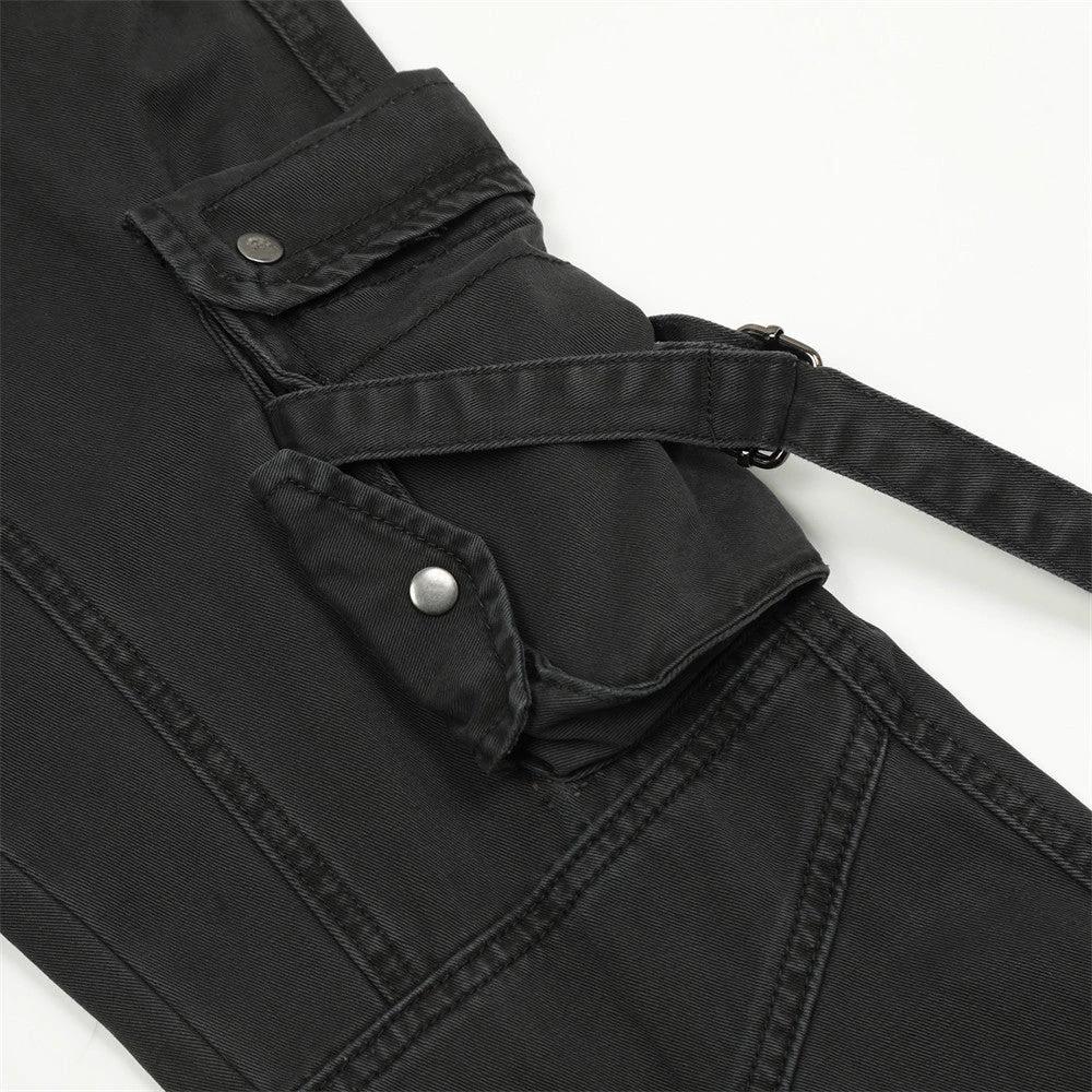 Tactical pocket strap work pants men's denim pants by eprolo