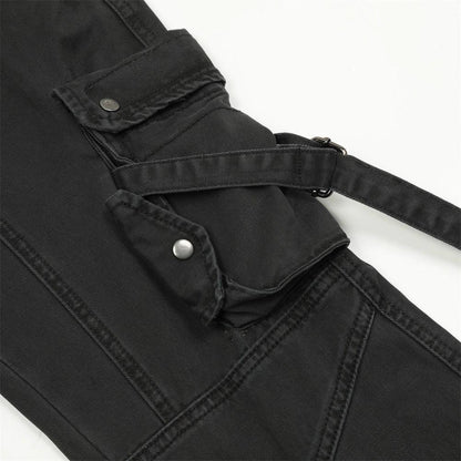Tactical pocket strap work pants men's denim pants by eprolo