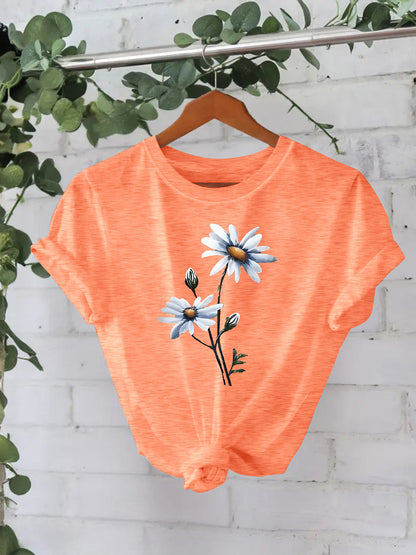 Floral printed T-shirt short sleeved shirt