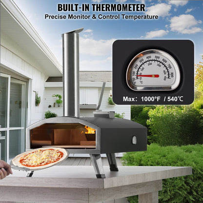 12Outdoor Pizza Oven Portable Wood Pellet Pizza Oven Iron Spray Camping