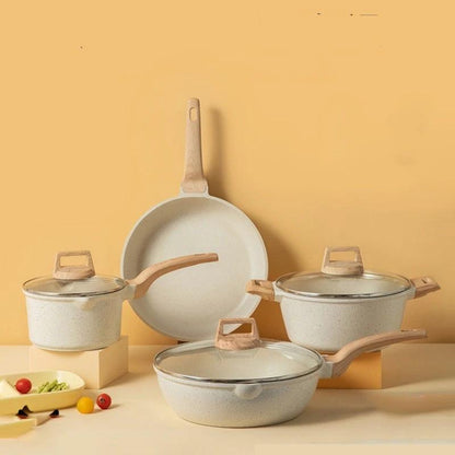 Medical stone non-stick pot soup pot stew pot frying pan wok milk pot frying pan steaming marble granite pot set by eprolo
