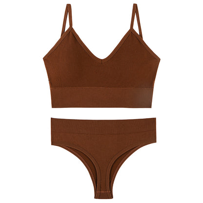 Ropa interior femenina Sujetador push-up de pecho pequeño, fino, inalámbrico, talla grande, chaleco deportivo, tirantes, copa triangular francesa