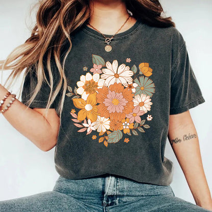 Washed and used T-shirt with printed T-shirt