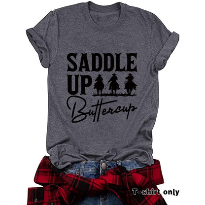 Camisa vaquera de manga corta estilo Western