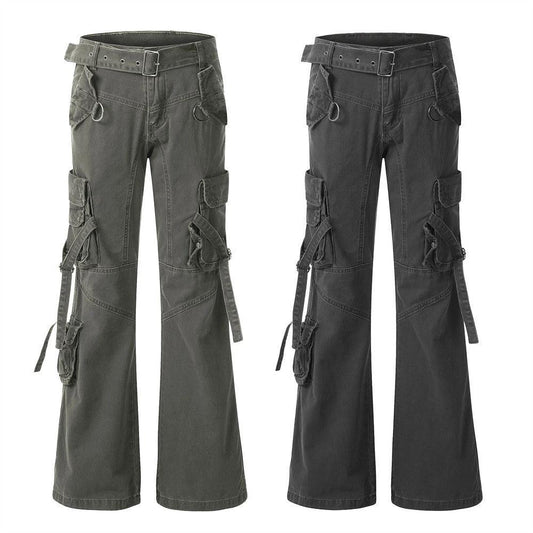 Tactical pocket strap work pants men's denim pants by eprolo